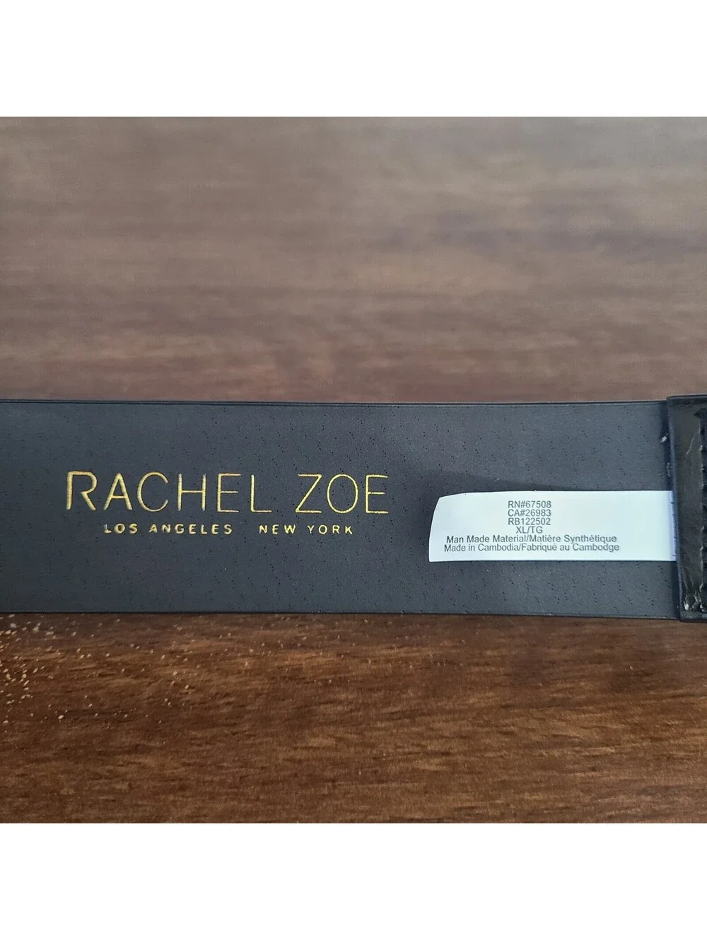 Black Dress Belt XL Gold Buckle NWOT  36